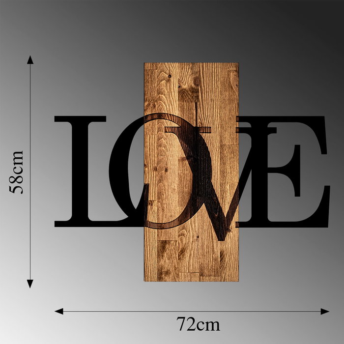 Wallity MA-303 Accesorio decorativo de pared de madera y metal Nogal y Negro